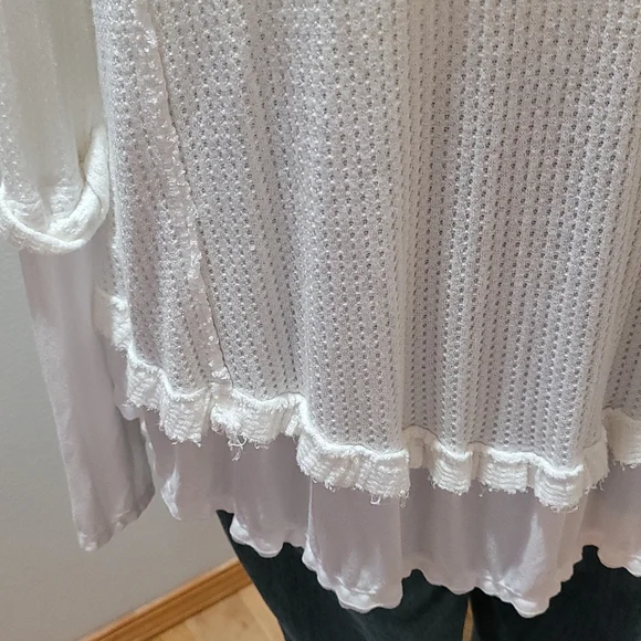 We The Free Free People Womens Extra Small Bohemian Casual V-Neck Waffle Top - Picture 9 of 12